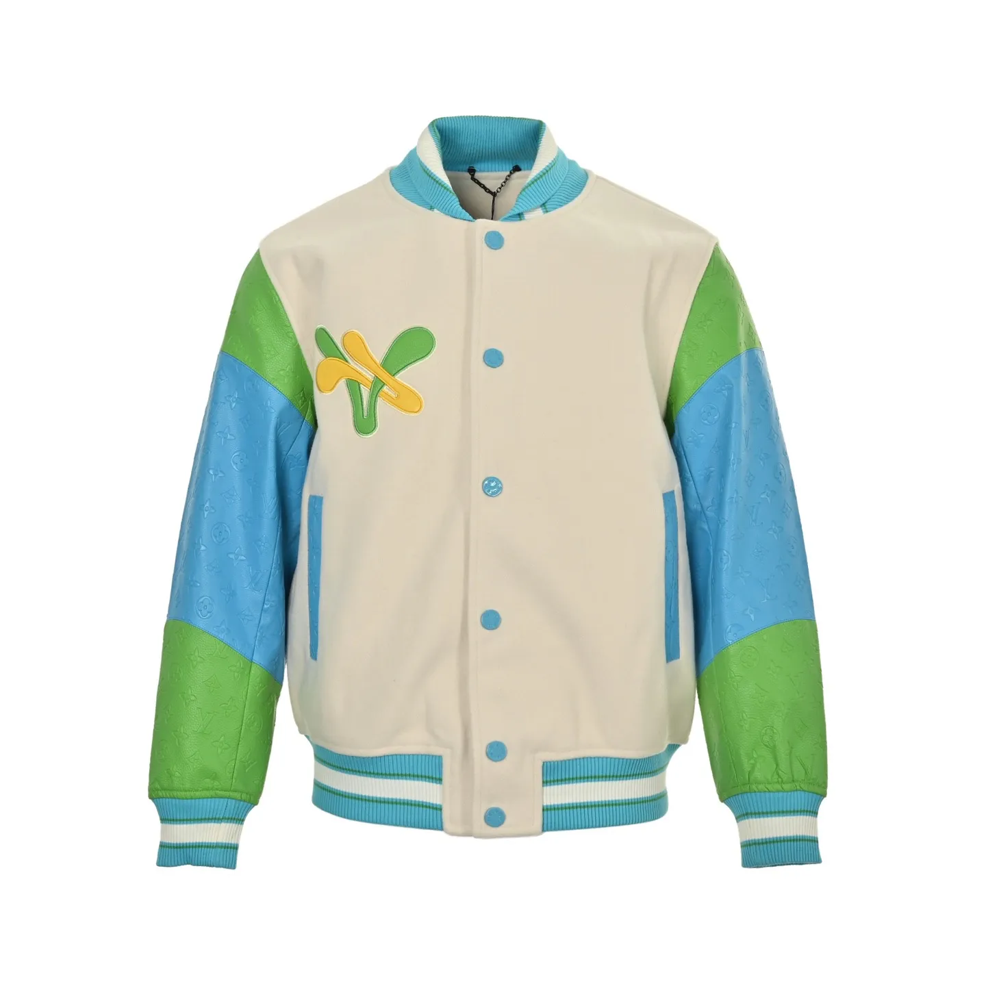 Louis Vuitton/Louis Vuitton duck towel embroidered sleeves old flower embossed baseball jacket
